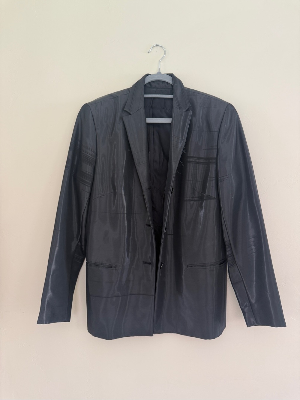 Oscar de la Renta Black Trench Coat - Shiny Finish